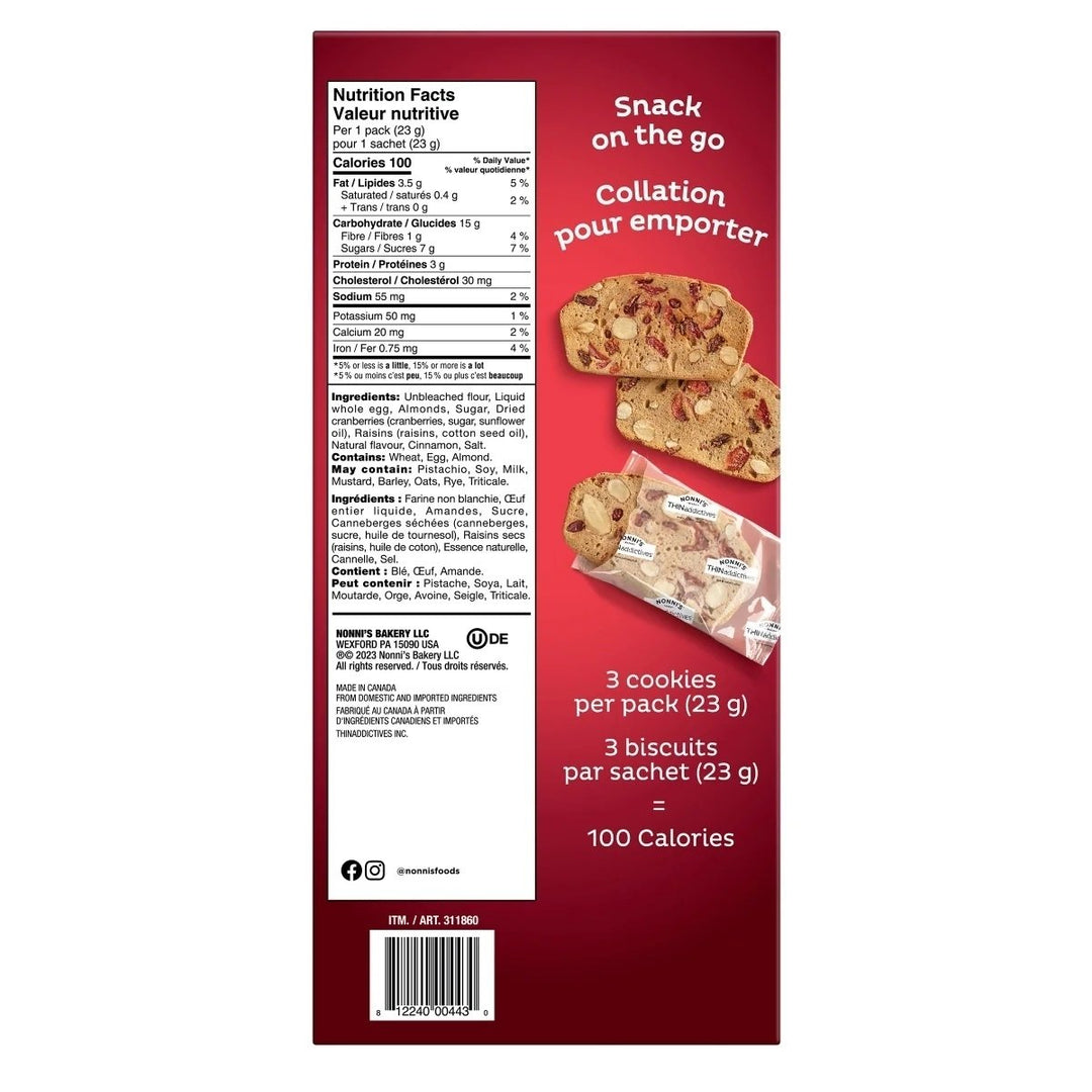 Thin Addictives Cranberry Almond Thin Cookies 20.3 Ounce (75 Count Total) Image 4