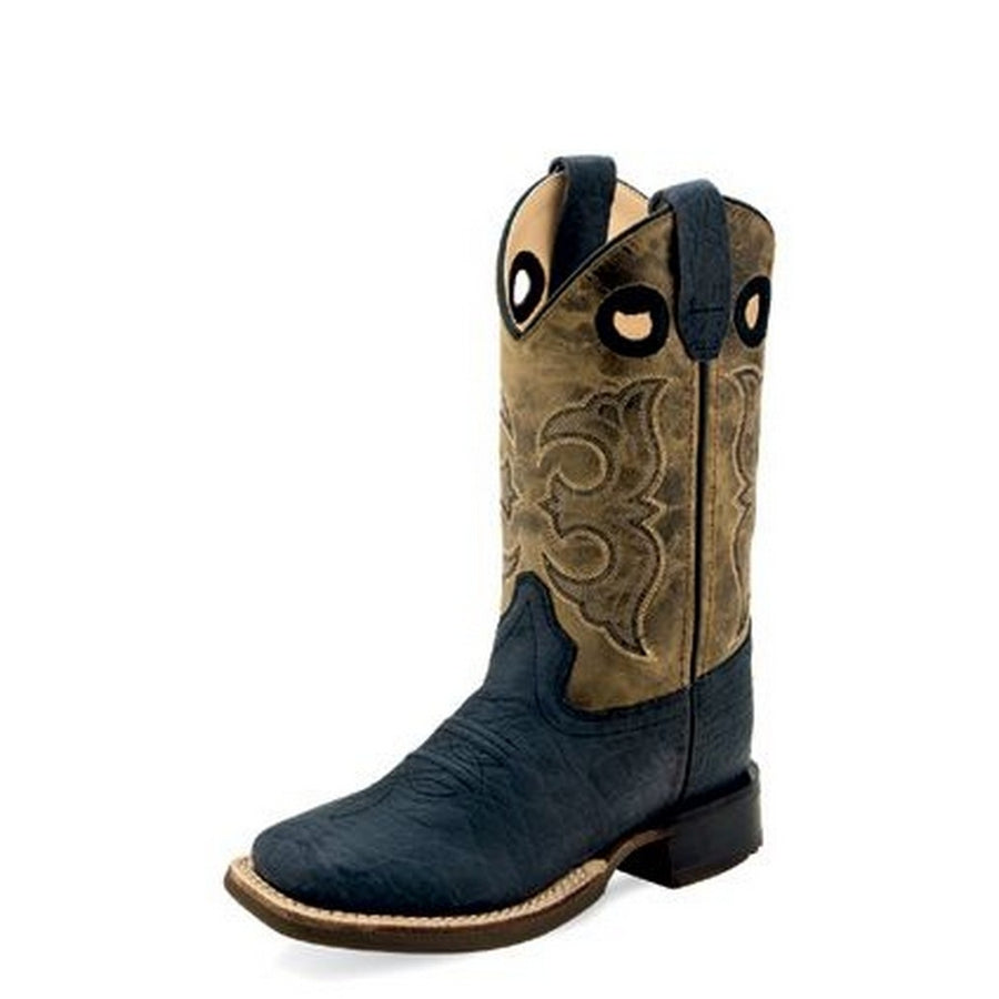 Old West Western Boots Boys Cushion Black Cactus Brown BSY1966 Image 1