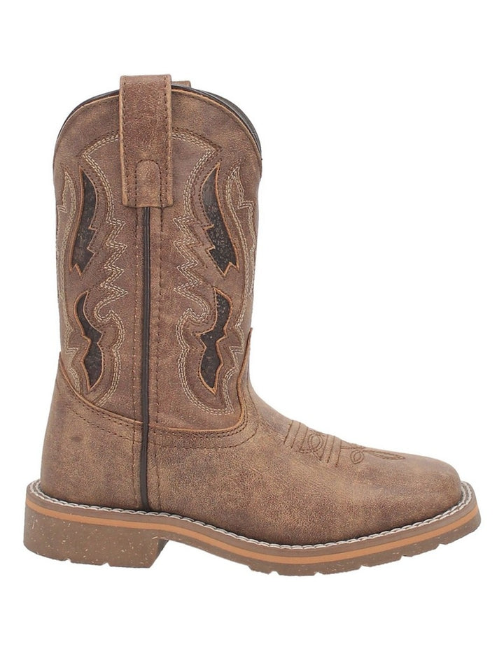 Dan Post Western Boots Boys 9" Pull On Marty Square Toe Tan DPC3981 Image 3