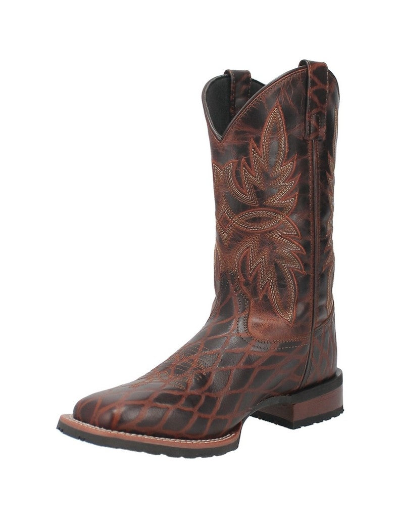 Laredo Western Boots Mens Grid 11" Pull On Square Toe Rust 7997 Image 1