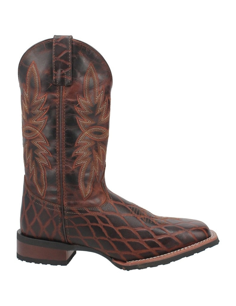 Laredo Western Boots Mens Grid 11" Pull On Square Toe Rust 7997 Image 3