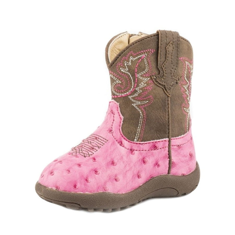 Roper Western Boots Girls Annabelle Ostrich Pink 09-016-1900-1522 PI Image 1