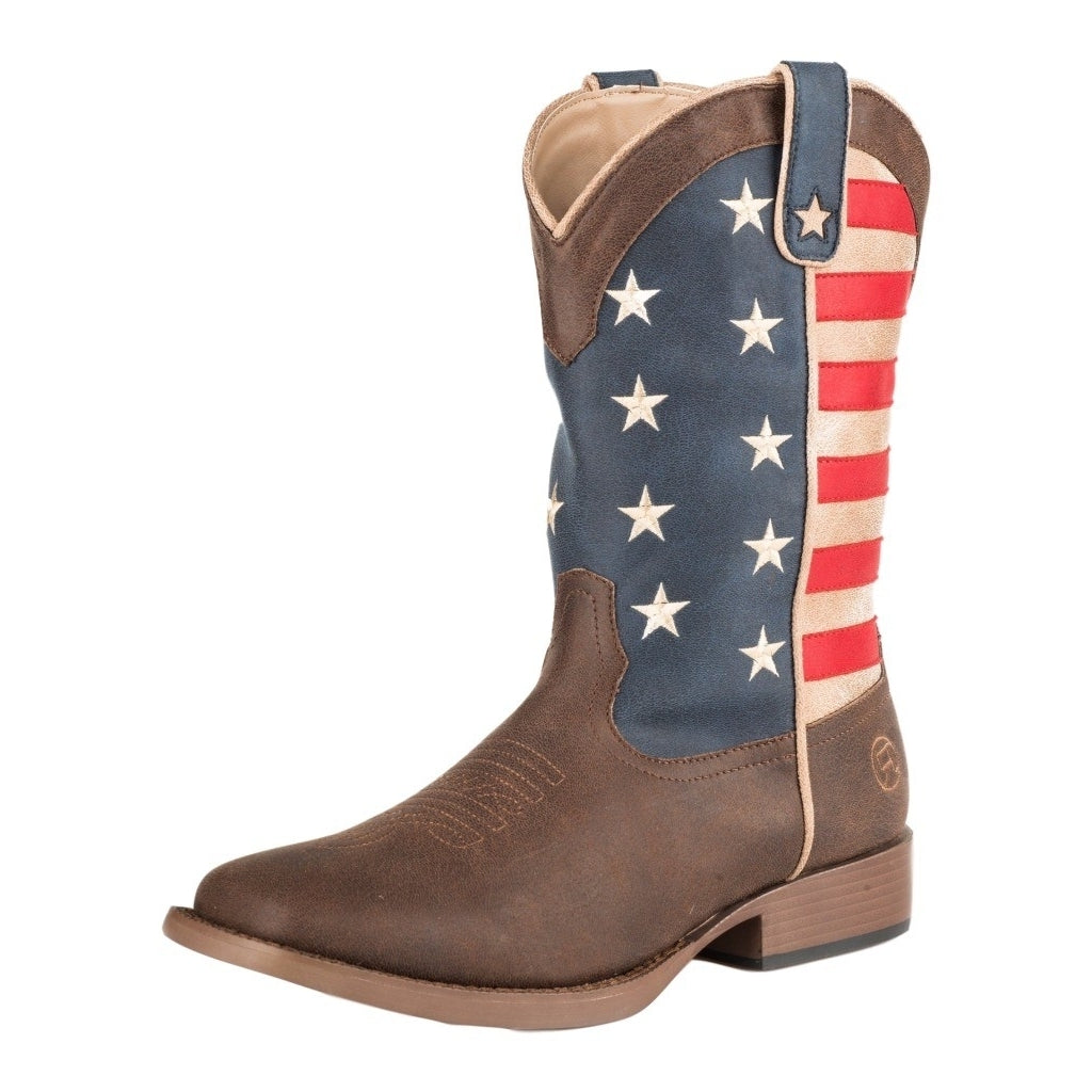 Roper Western Boot Girls American Patriot Brown 09-119-1902-0380 BR Image 1