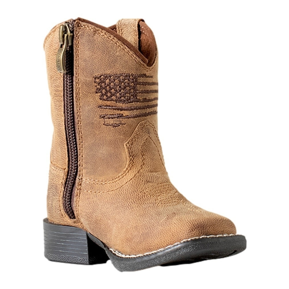 Ariat Western Boots Boys Anthem Patriot Square Toe Side Zip A441003002 Image 2