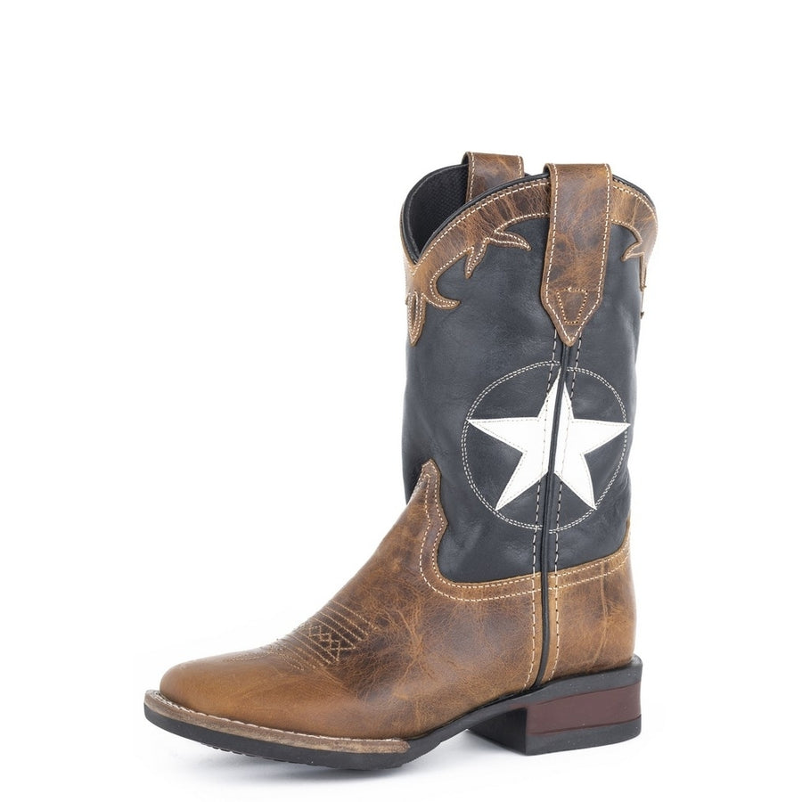 Roper Western Boots Boys Monterey Star Overlay Tan 09-119-0912-2571 TA Image 1