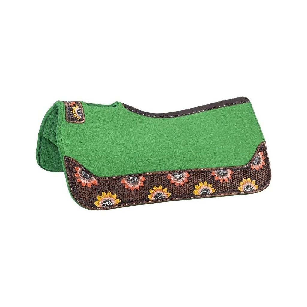 Tough 1 Saddle Pad Sunflower Contoured 31 x 32 Kelly Green 31-5660 Image 1