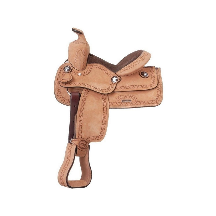 Tough 1 Western Saddle Youth Cowboy Roughout Tooling 10" Light KS1820 Image 1