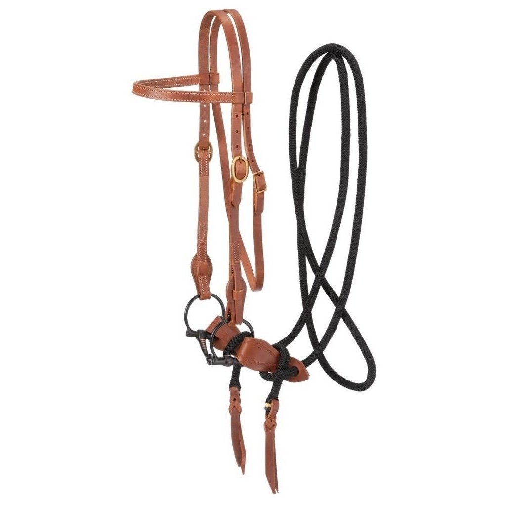 Tough 1 Bridle Training Leather Barbwire Tooling Brown 42-10310 Image 1