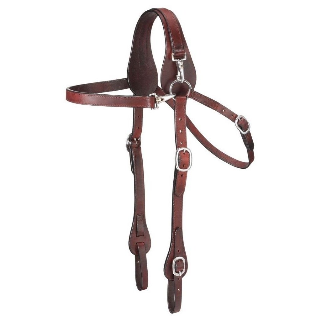 Tough 1 Bridle Mule Leather Snap Fully Adjustable Dark Oil 42-94 Image 1