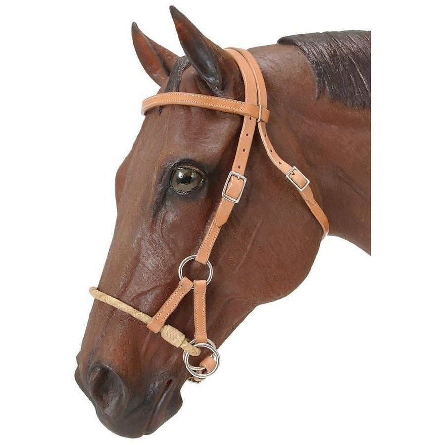 Tough 1 Headstall Royal King Rawhide Single Side Pull Lt Oil 53-9072 Image 1