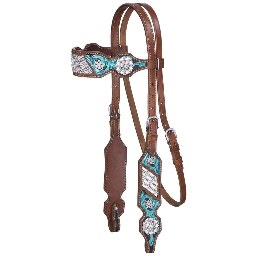 Tough 1 Headstall Ashton Collection Browband Headstall Med Oil 45-7885 Image 1