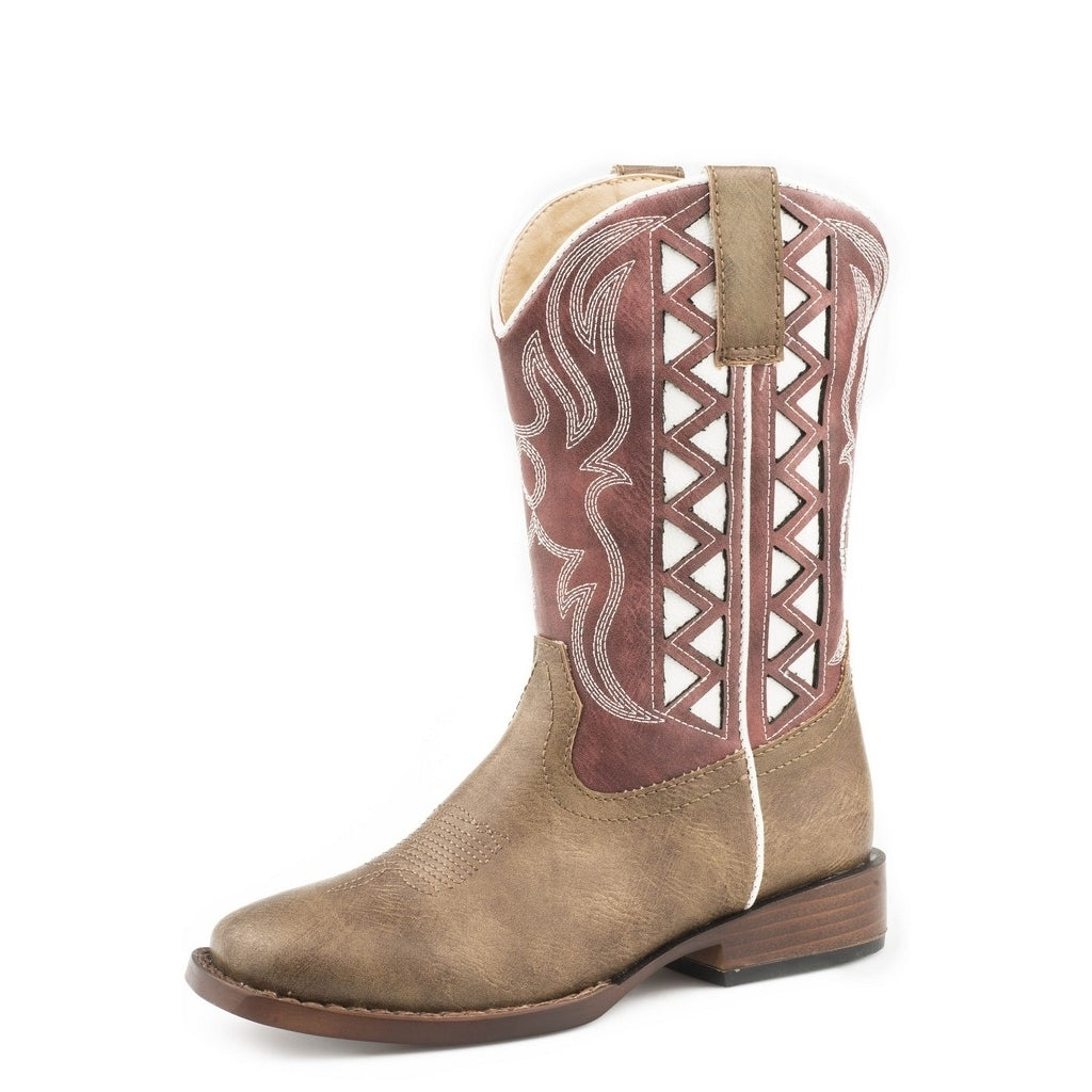 Roper Western Boots Girls Askook Faux Brown Red 09-119-1902-2155 RE Image 1