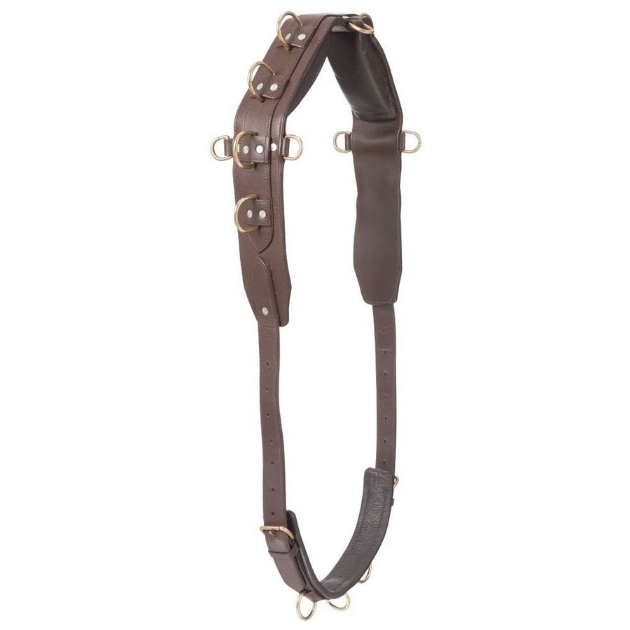 Tough 1 Girth Pro Heavy Leather Surcingle Adjustable Horse Brown 52-58 Image 1