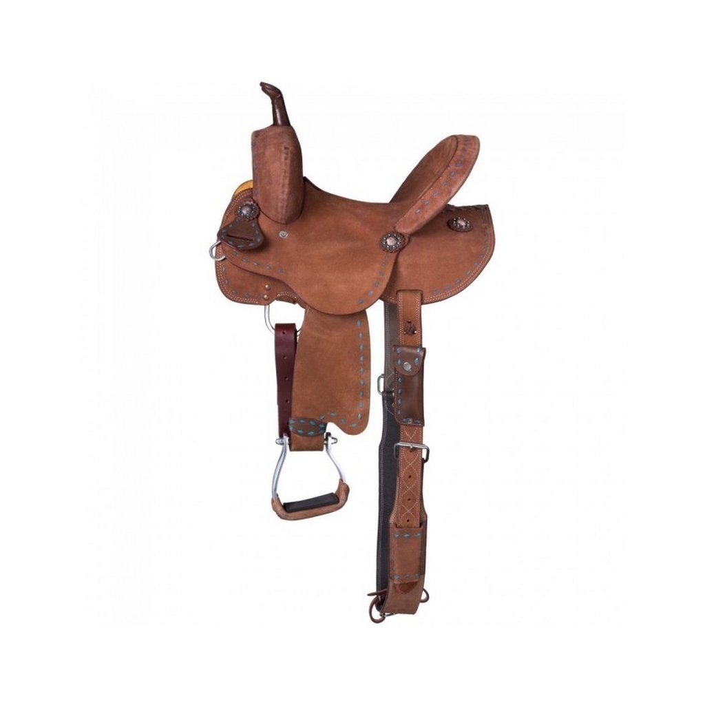 Tough 1 Western Saddle Branson Youth Barrel 12" Roughout RK2972 Image 1