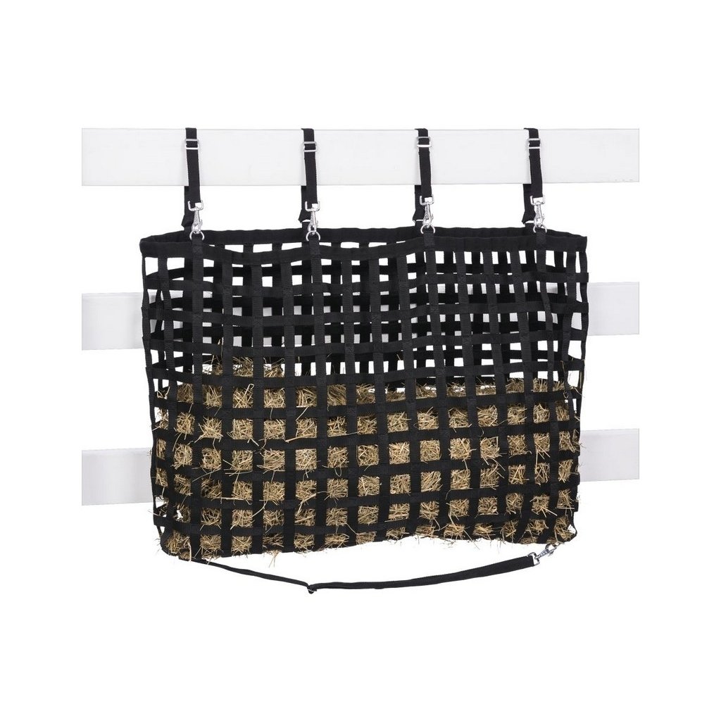 Tough 1 Hay Feeder Durable Webbing Fencer Slow Feed Black 72-1403 Image 1