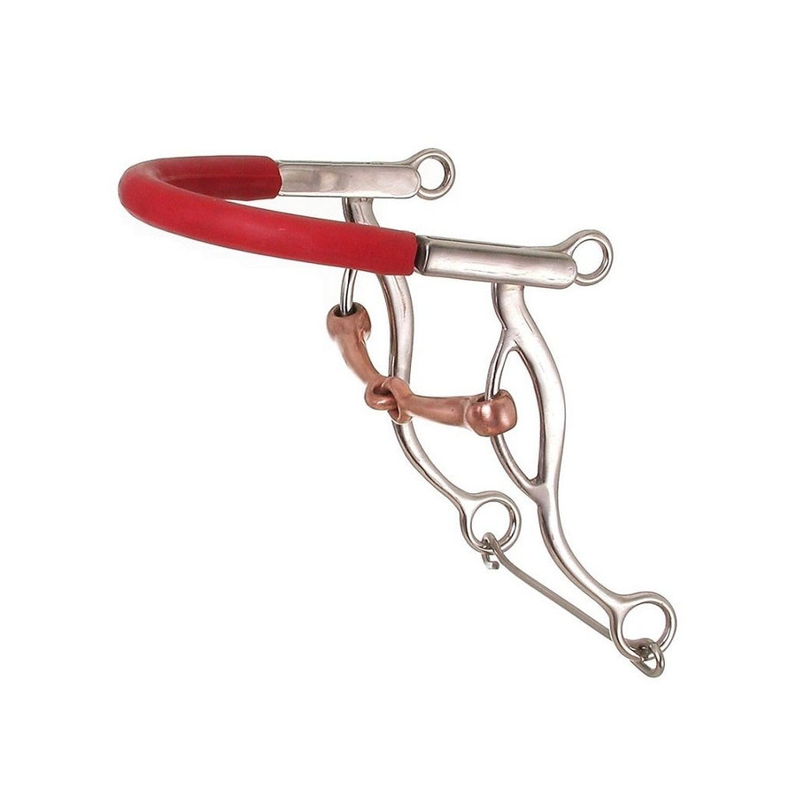 Tough 1 Bit Gag Snaffle Hackamore Chain 5" Stainless Steel 251009 Image 1