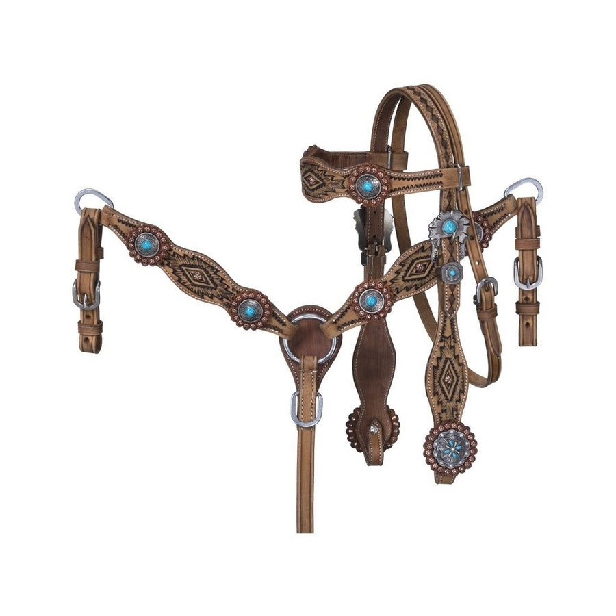 Tough 1 Breast Collar Set Serenity Brow Headstall Mini Brown 45-7975M Image 1