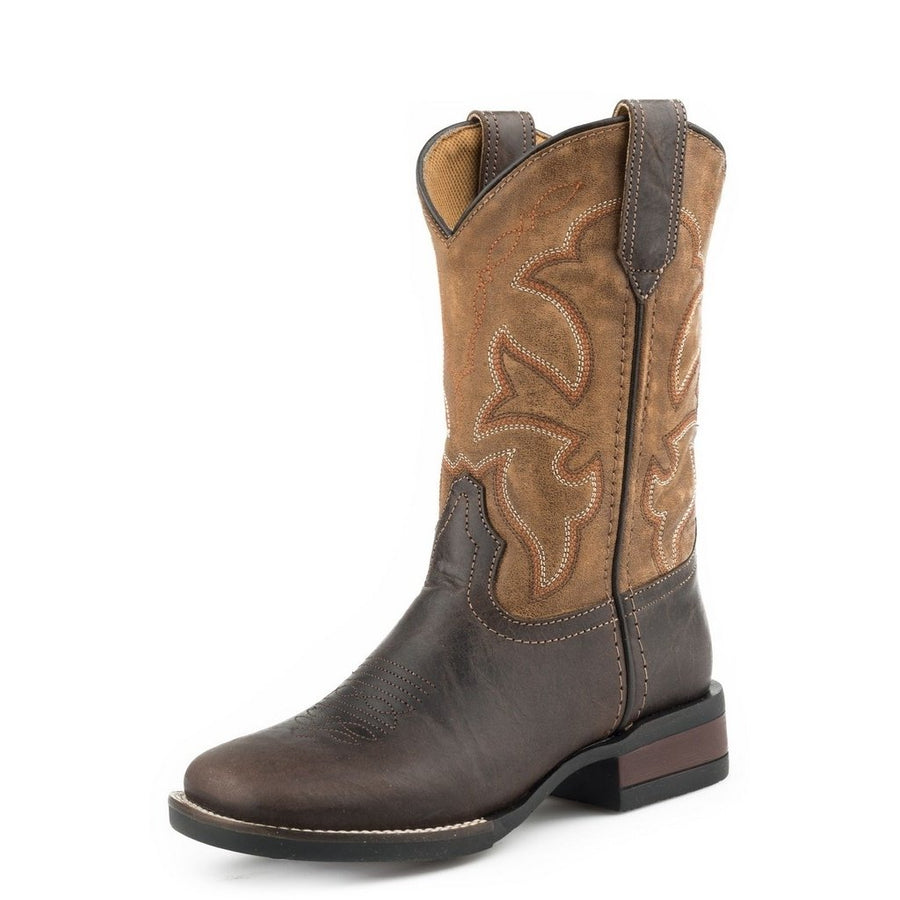 Roper Western Boots Boy Cowboy Leather Tan 09-018-0911-2408 TA Image 1