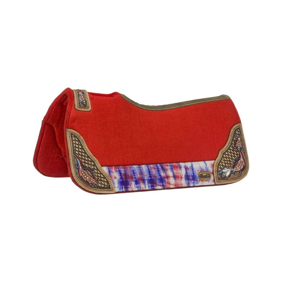 Tough 1 Saddle Pad Naomi Felt Hand Painted 31"x32" Red 31-5610 Image 1