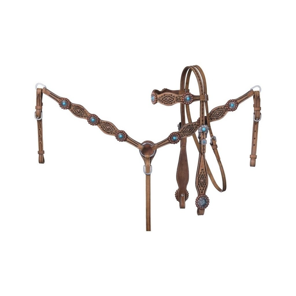 Tough 1 Breast Collar Set Serenity Headstall 2 Piece Brown 45-7975 Image 1