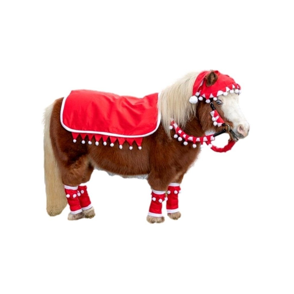 Tough 1 Western Horsewear Set Mini 5 Piece Santa Red White 95-5305WMN Image 1