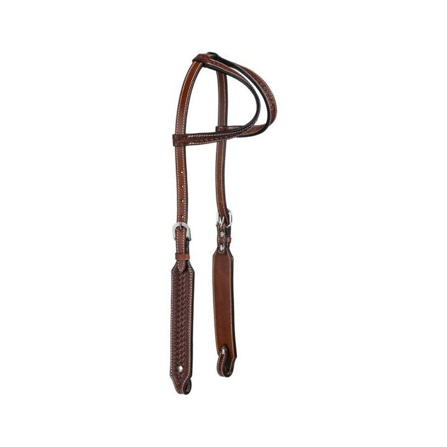 Silver Royal Western Headstall Bodie Double Ear Leather Brown 45-9994 Image 1