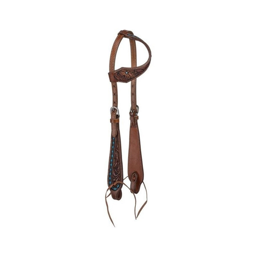 Silver Royal Western Headstall Ranahan Single Ear Brown 45-9944 Image 1