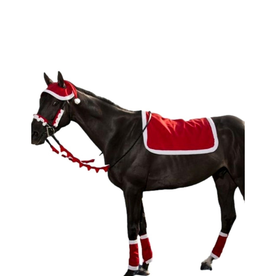 Tough 1 English Horsewear Set 5 Piece Santa Festive Red White 95-5305E Image 1