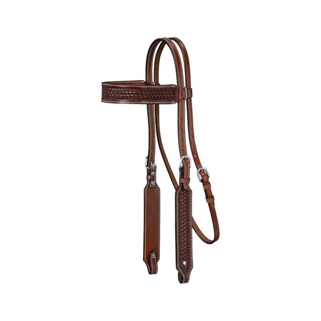 Silver Royal Western Headstall Pony Bodie Browband Brown 45-9993P Image 1