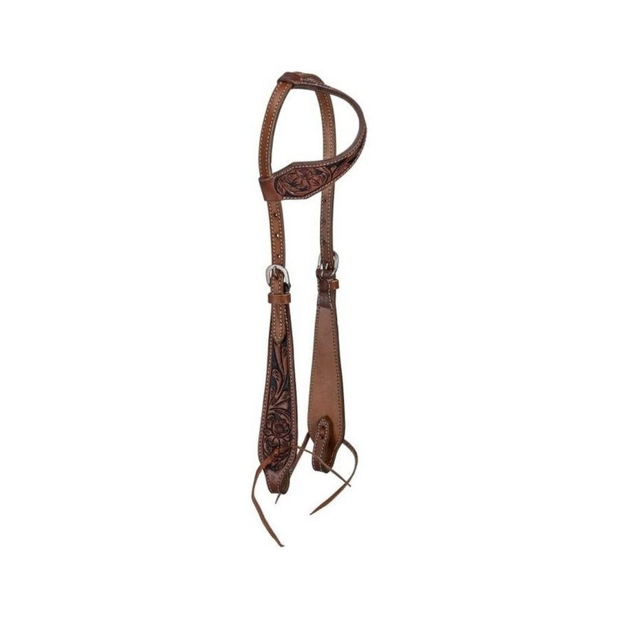 Silver Royal Western Headstall Dakota Single Ear Leather Brown 45-9934 Image 1