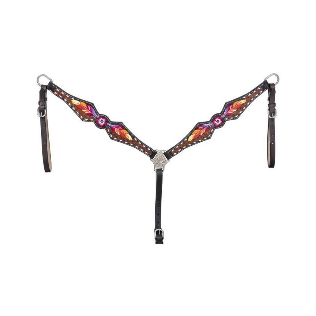 Royal King Western Breast Collar Feather Flower Multi-Color 45-8021 Image 1