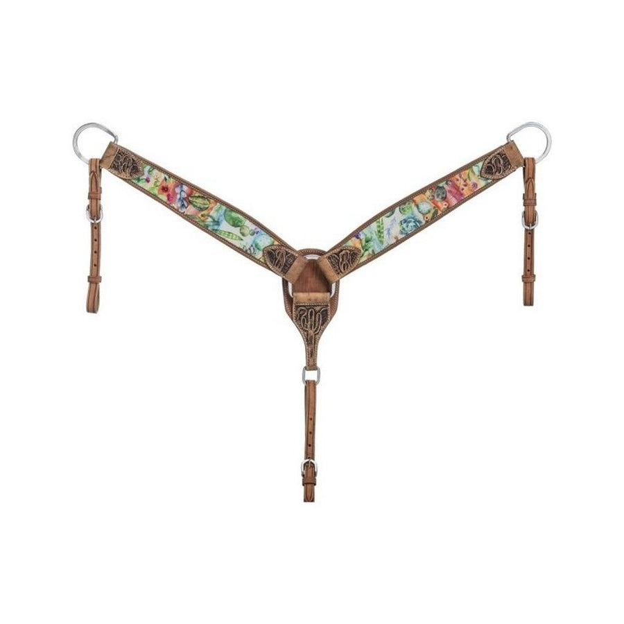 Silver Royal Western Breast Collar Cactus Tapered Multi-Color 45-4615 Image 1