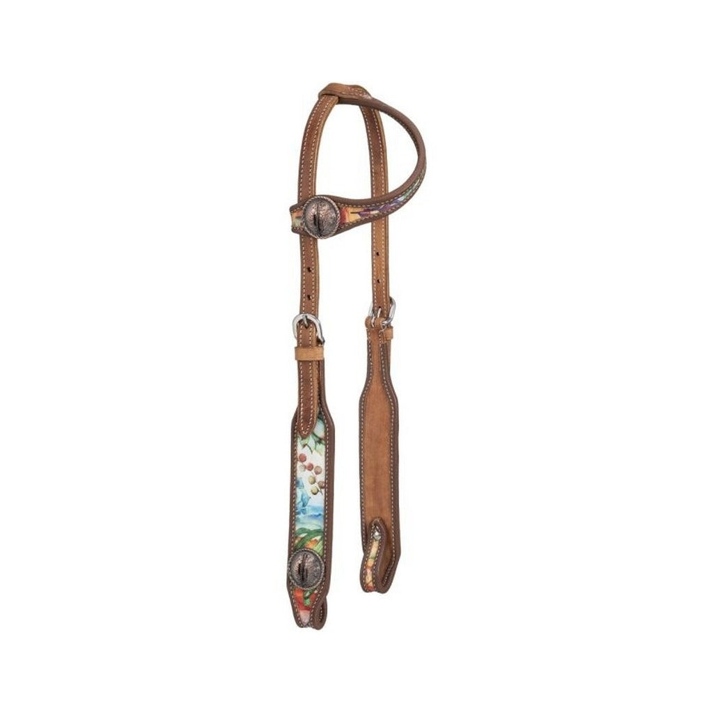 Silver Royal Western Headstall Cactus Single Ear Multi-Color 45-4614 Image 1