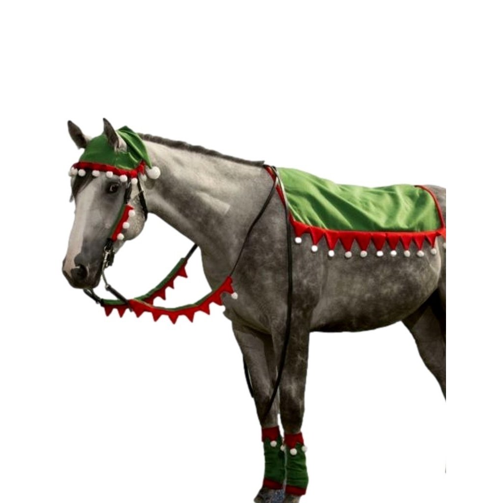 Tough 1 Western Horsewear Set 5 Piece Elf Festive Green Red 95-6505W Image 1