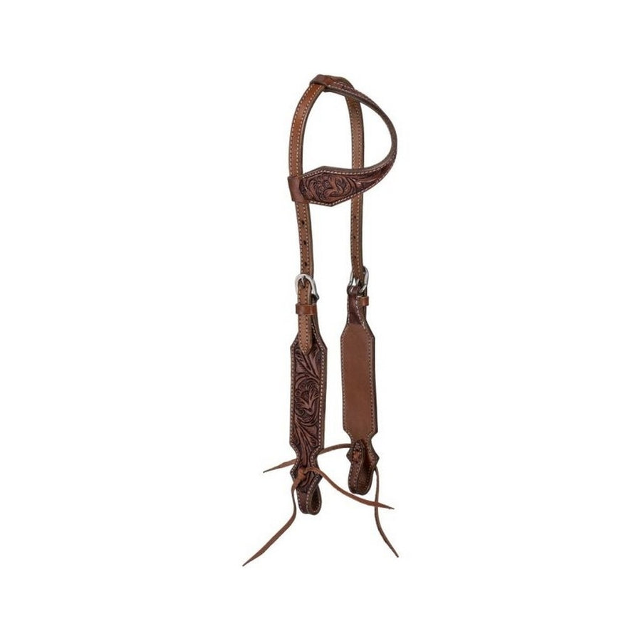 Silver Royal Western Headstall Maverick Single Ear Brown 45-9924 Image 1