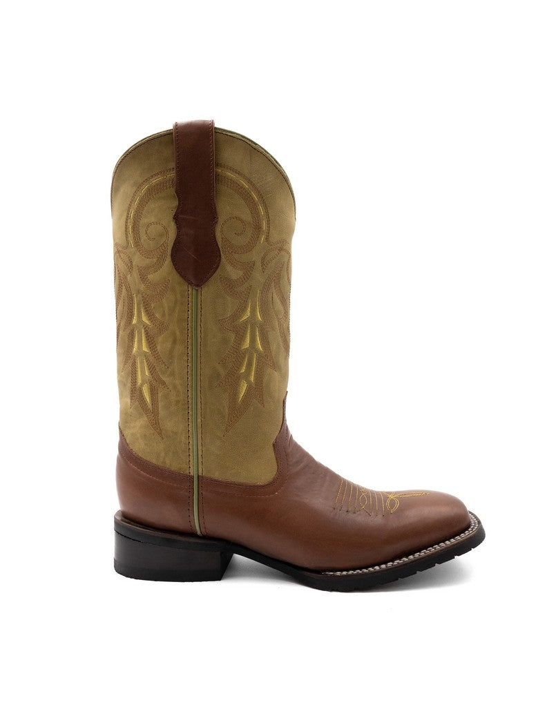 Ferrini Western Boots Mens Maverick Square Toe Leather Almond 15093-31 Image 2