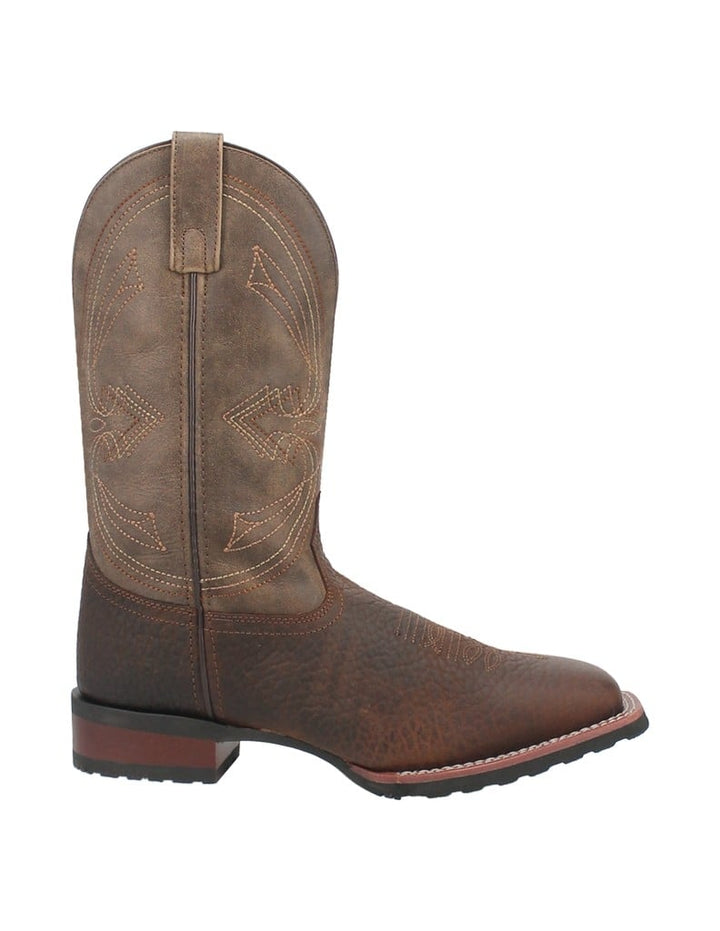 Laredo Western Boots Mens Elias Square Toe Chocolate Tan 7733 Image 3