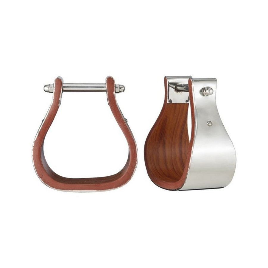 Tough 1 Stirrups Polished Wood Youth One Size Silver 57-9982 Image 1