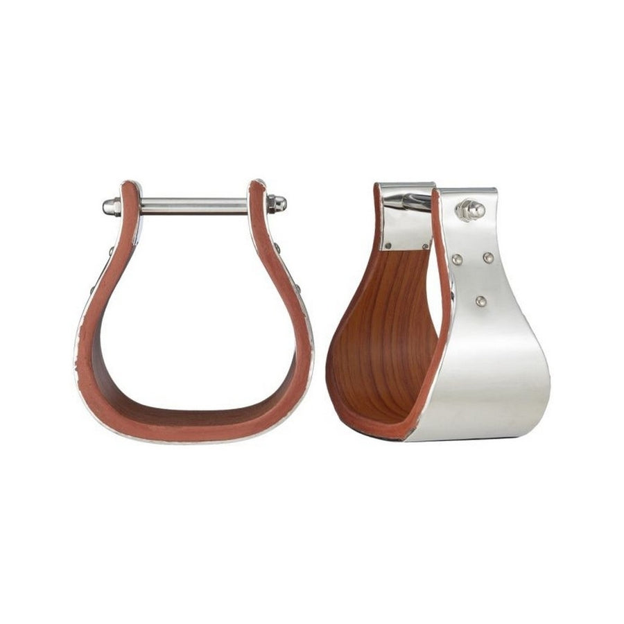 Tough 1 Stirrups Polished Wood Adult One Size Silver 57-9980 Image 1