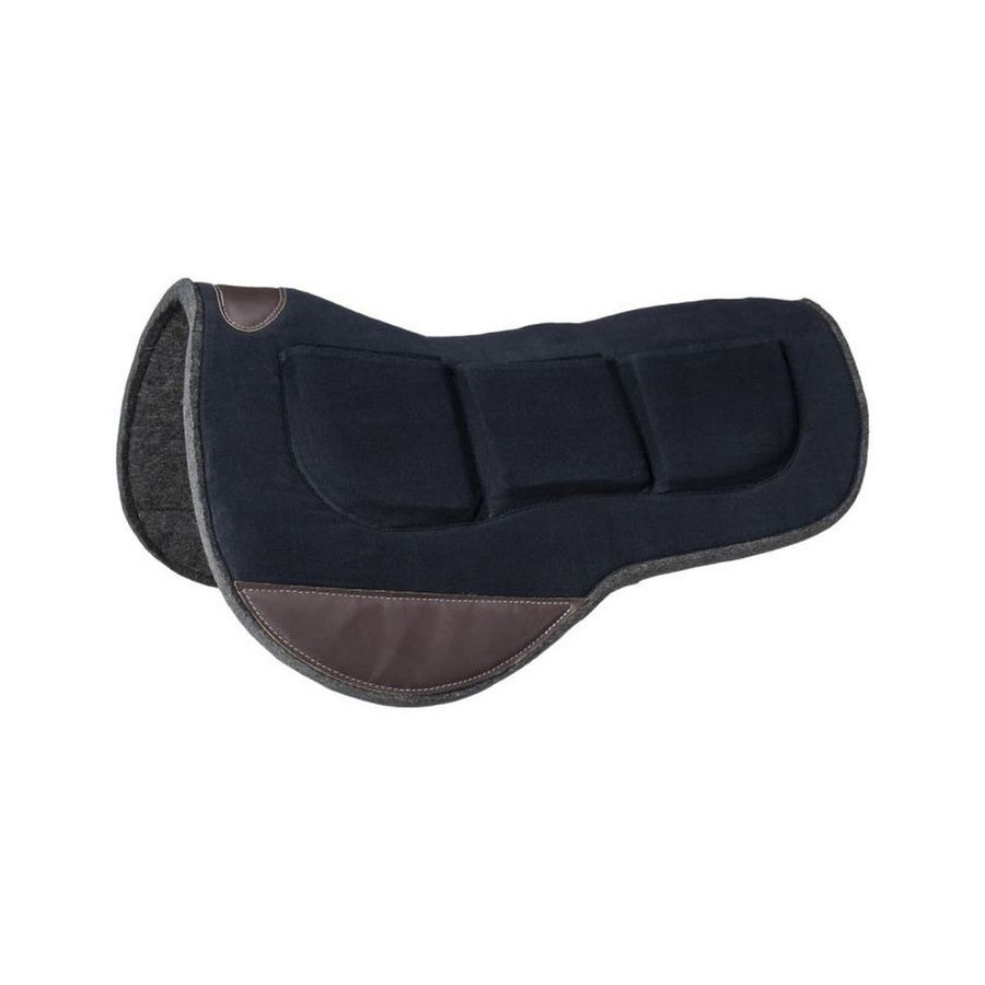 Tough 1 Western Saddle Pad Barrel Shim Canvas Top Black Brown 31-1182 Image 1