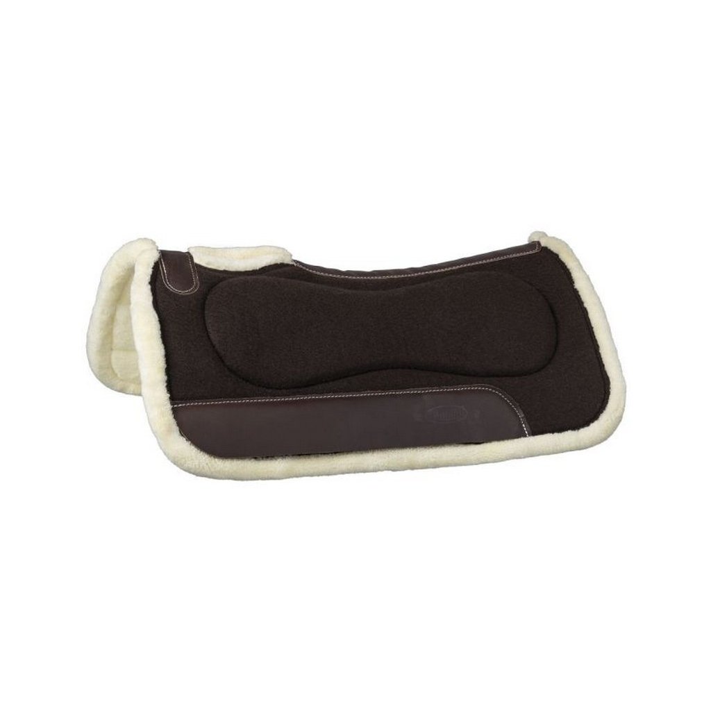 Tough 1 Western Saddle Pad Contour Padded Bars Fleece Brown 31-2688 Image 1