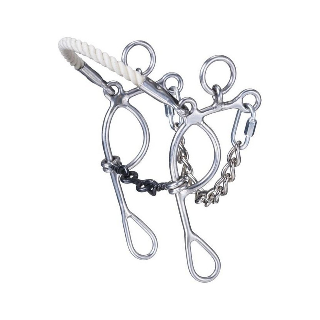 Tough 1 Bit Miniature Combination Twisted Dogbone Gag Silver 241126 Image 1