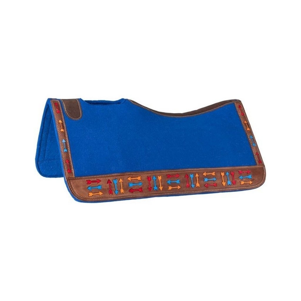 Tough 1 Western Saddle Pad Triple Arrow Felt Royal Blue 31-5655 Image 1