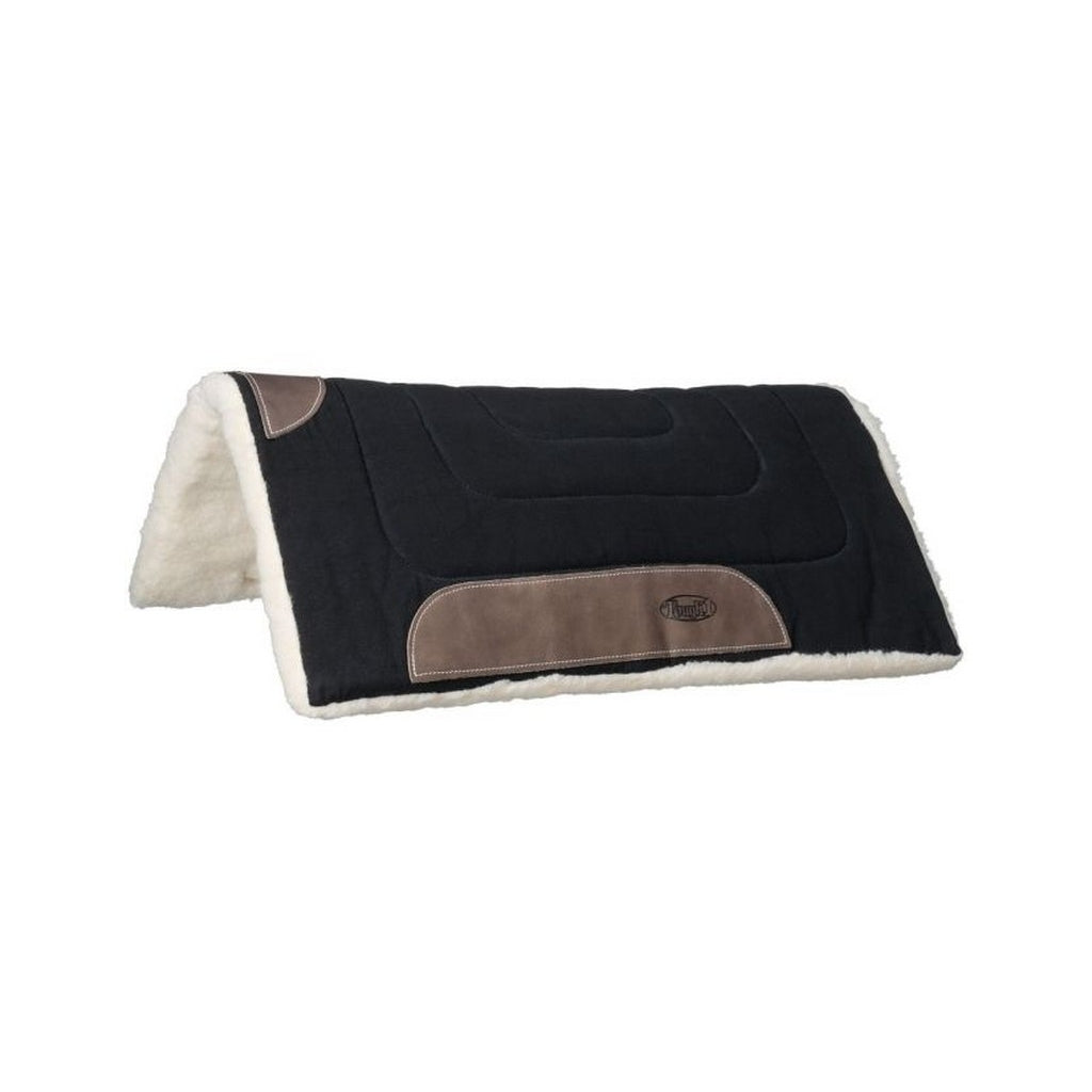 Tough 1 Western Saddle Pad Work Fleece Lined Black Brown 31-2023 Image 1