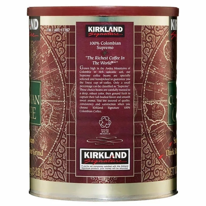 Kirkland Signature 100% Colombian Coffee Dark Roast 3 Pounds Image 2