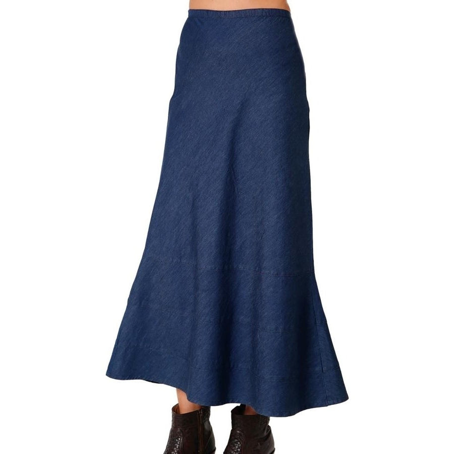 Roper Western Skirt Womens Denim Side Zipper Blue 03-060-0594-7074 BU Image 1