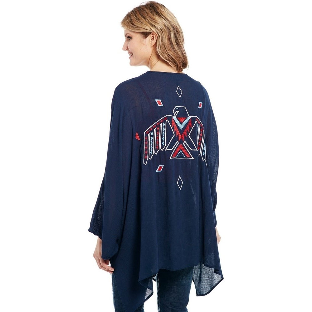 Cowgirl Up Western Sweater Womens Kimono Dolman Sleeve Navy CG90705 Image 2