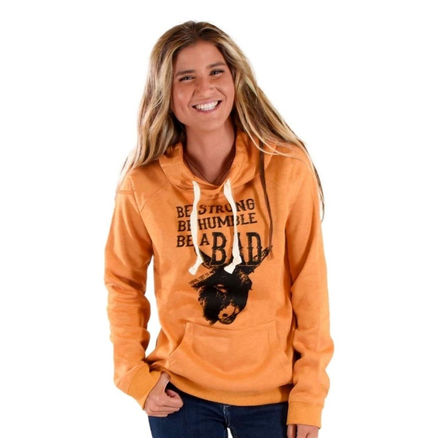 Cowgirl Tuff Western Sweatshirt Womens Be Strong Mustard SIG2249 Image 1