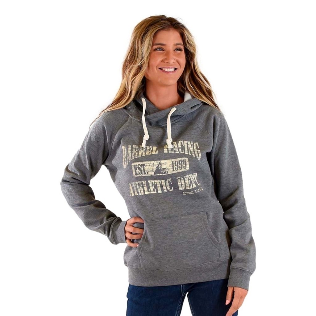 Cowgirl Tuff Western Sweatshirt Womens Barrel Racing Gray SIG2248 Image 1