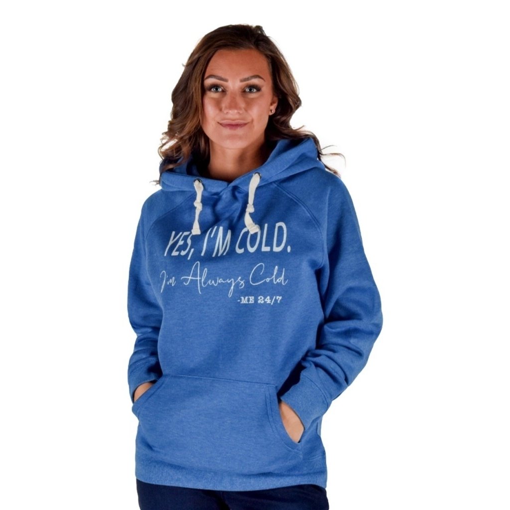 Cowgirl Tuff Western Sweatshirt Womens Always Cold Royal Blue SIG2326 Image 1